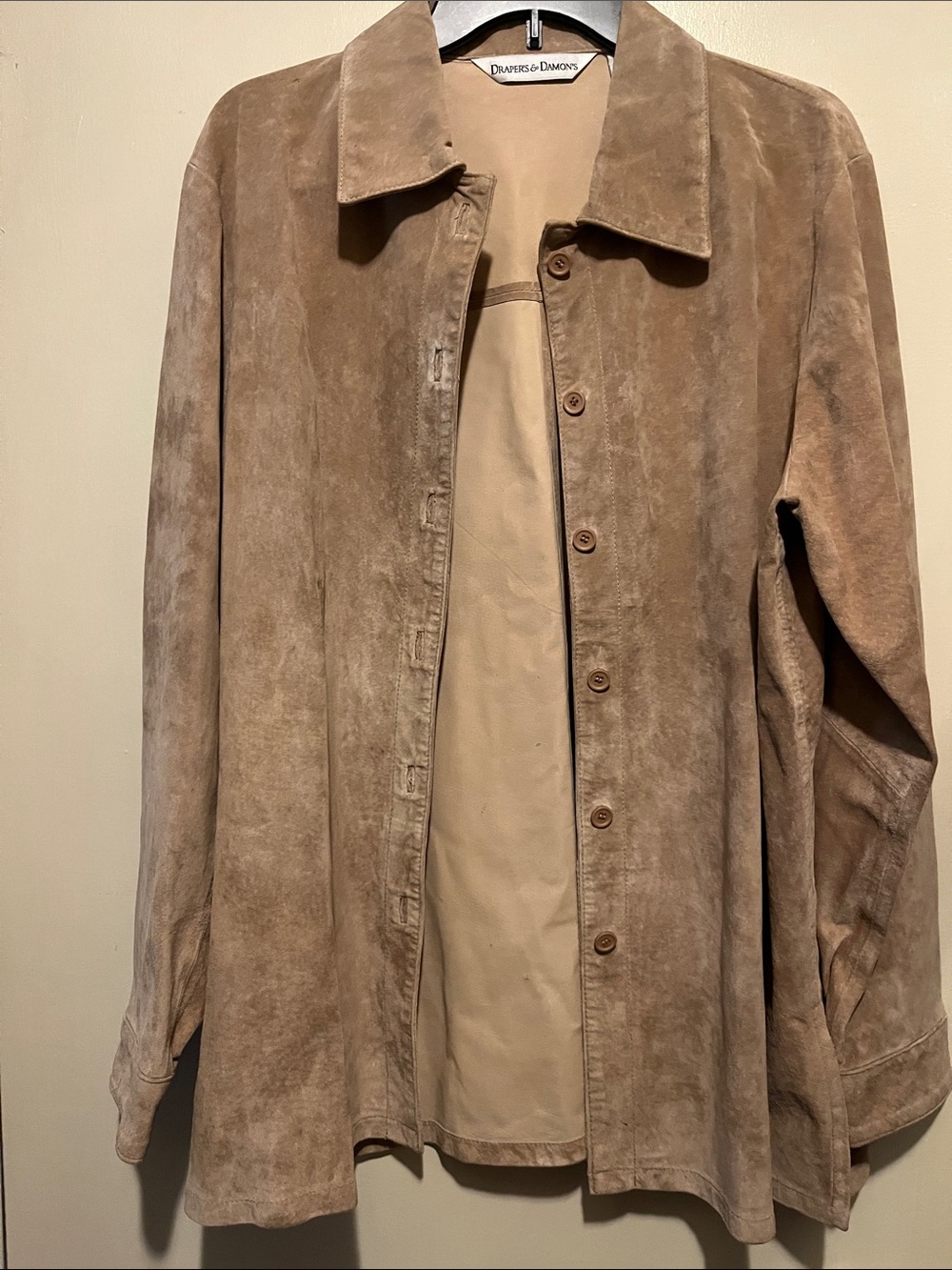 Drapers & Damons Taupe Suede Button Jacket